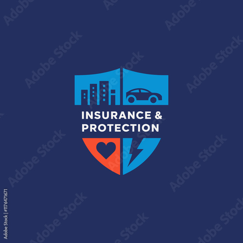 shield insurance logo design  healt  car  house insurance vector design