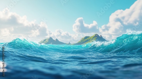 Wallpaper Mural Tranquil Seaside Serenity, a peaceful coastal scene with gentle waves and a soothing breeze, evoking relaxation and harmony with nature Torontodigital.ca