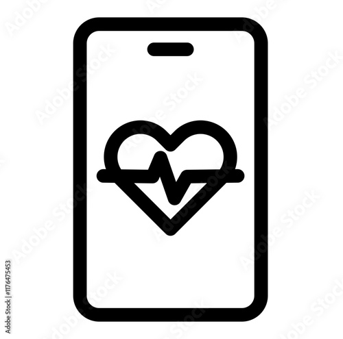 Health Tracker Icon, Simple Line Icon