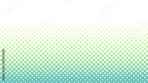 Dotted gradient vector illustration, green halftone background
