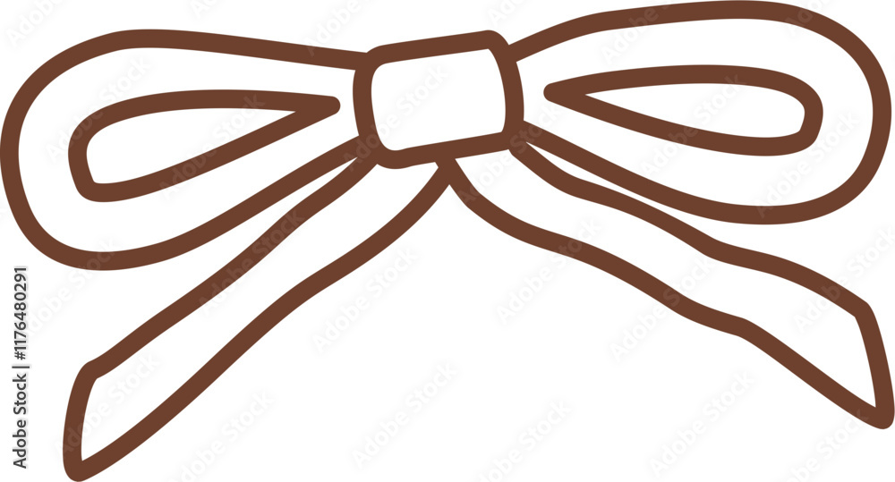 Handdrawn decorative ribbon bow line art Handdrawn decorative ribbon bow line art