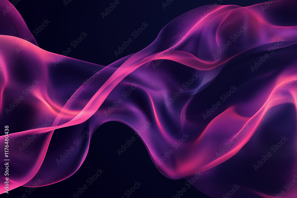 Naklejka premium Abstract Waves Purple smoke with black background flowing concept.