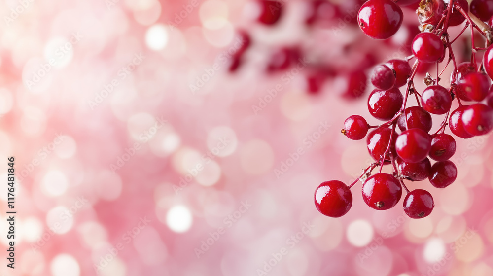 Bright red berries on a soft pink background exuding freshness. Bright red berries on a soft pink background exuding freshness.
