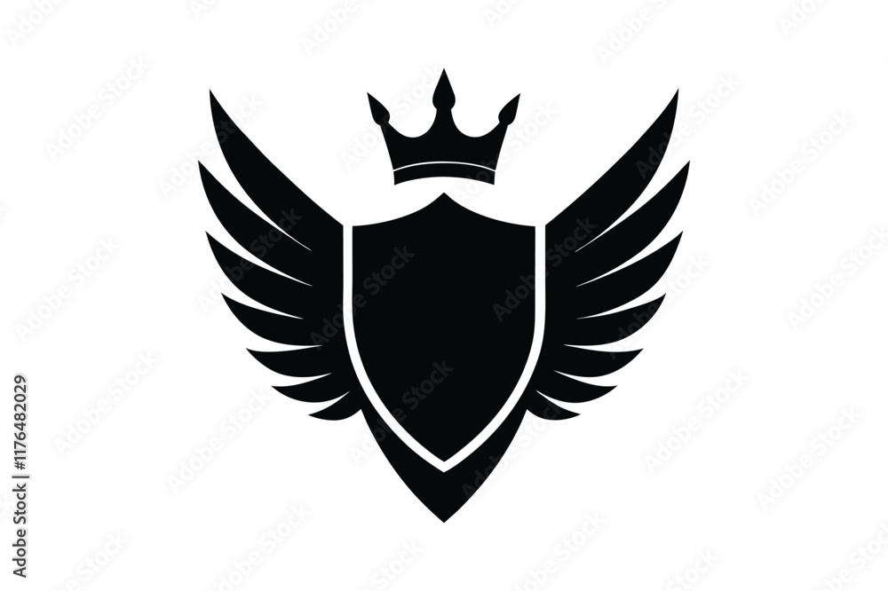 shield with wings and crown shield with wings and crown