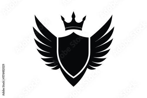 shield with wings and crown