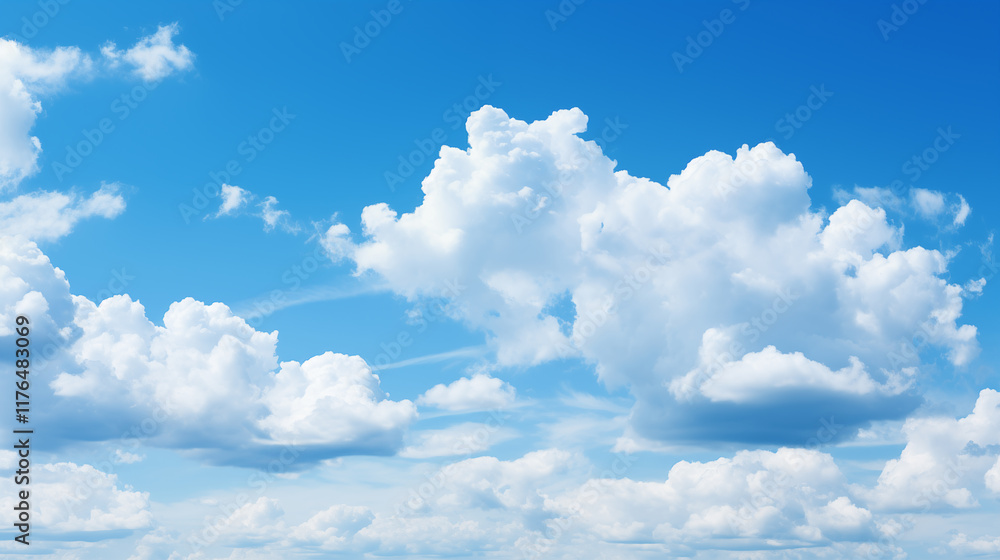 Naklejka premium sky background with tiny Clouds. Panorama sky background