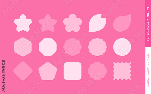 新生活やセールの背景に。春イメージのかわいいフレーム素材セット。