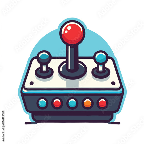 classic game joystick cartoon icon in flat design