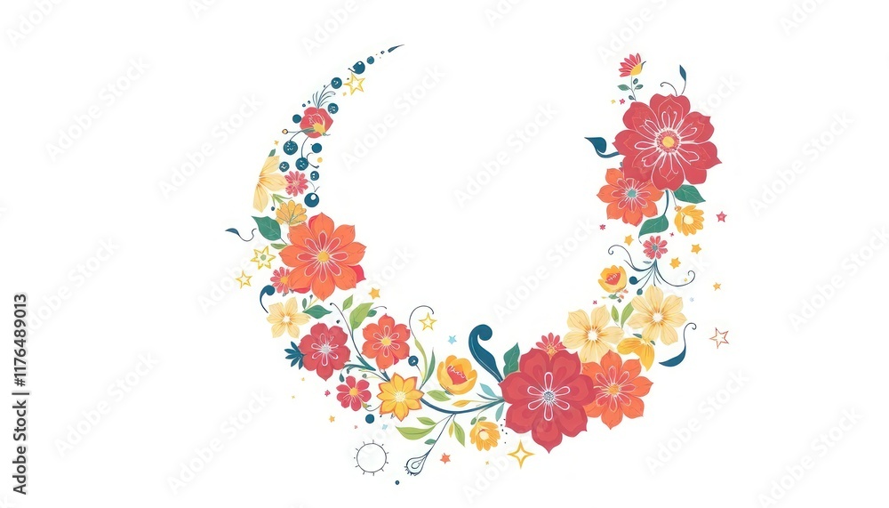 crescent moon shaped flower pattern crescent moon shaped flower pattern