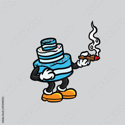 cake birthday character mascot smoking weed nugs  photo