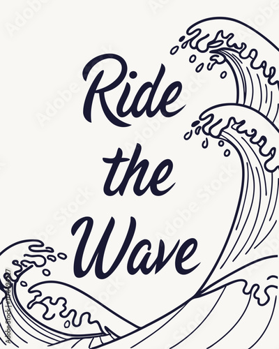 Ride the Wave typography t shirt design
