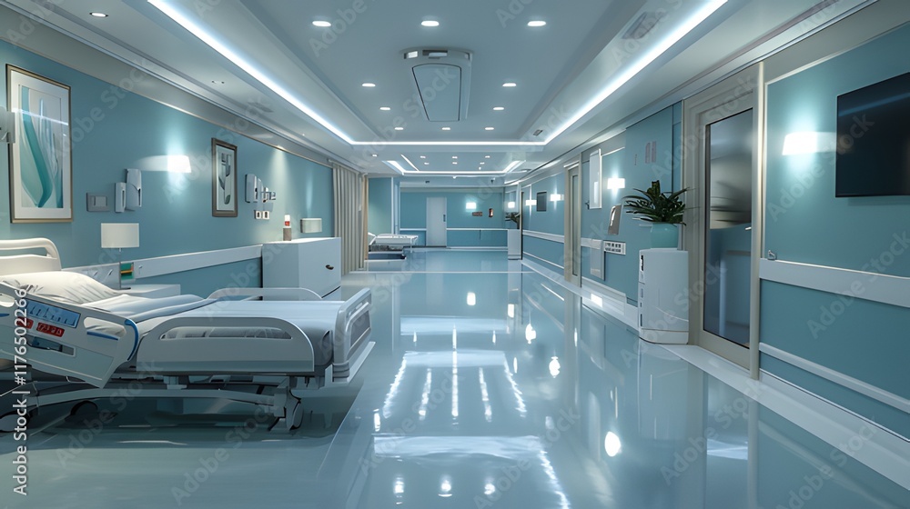 Obraz premium Interior background of the patient's room.
