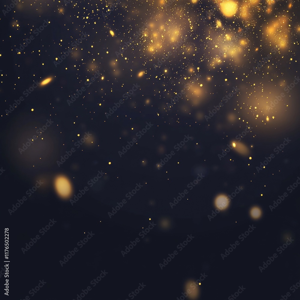 Fototapeta premium Gold Sparkles on Black Background