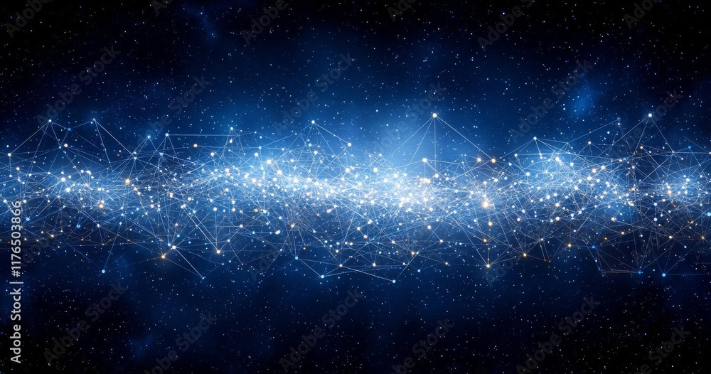 Obraz premium View of technology planet of data with dots connections. , isolated on white background, , copy space for text,
