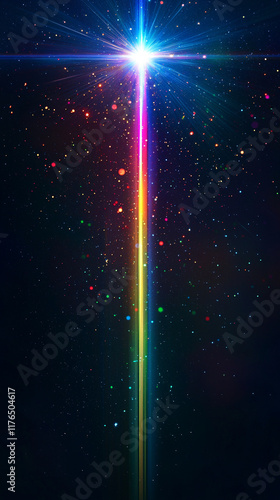 Rainbow Light Beam  Sparkling Stardust  Cosmic Energy  Abstract Background