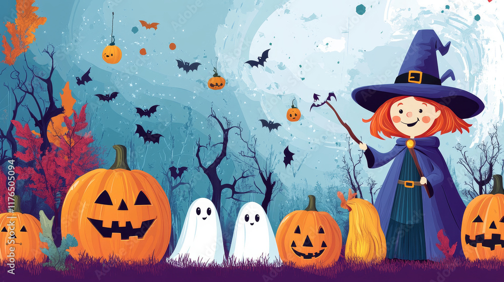 Halloween kids height chart, cartoon witch and wizard growth measure meter. Vector children stadiometer and ruler meter wall sticker template with horror magicians, scary pumpkins, ghosts and bats Halloween kids height chart, cartoon witch and wizard growth measure meter. Vector children stadiometer and ruler meter wall sticker template with horror magicians, scary pumpkins, ghosts and bats