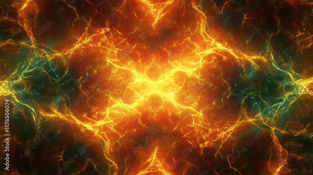 Fototapeta premium Glowing Abstract Lines of an Electrical Network, vibrant interconnected pathways, dynamic energy flow, modern digital aesthetics