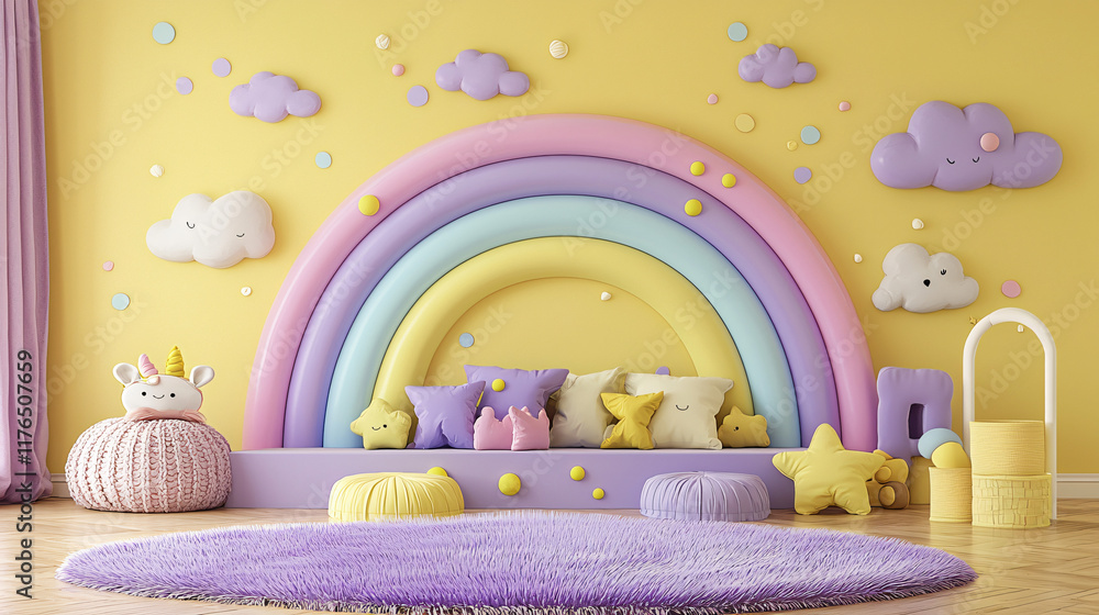 Pastel Rainbow Nursery Room Design with Cute Toys Pastel Rainbow Nursery Room Design with Cute Toys
