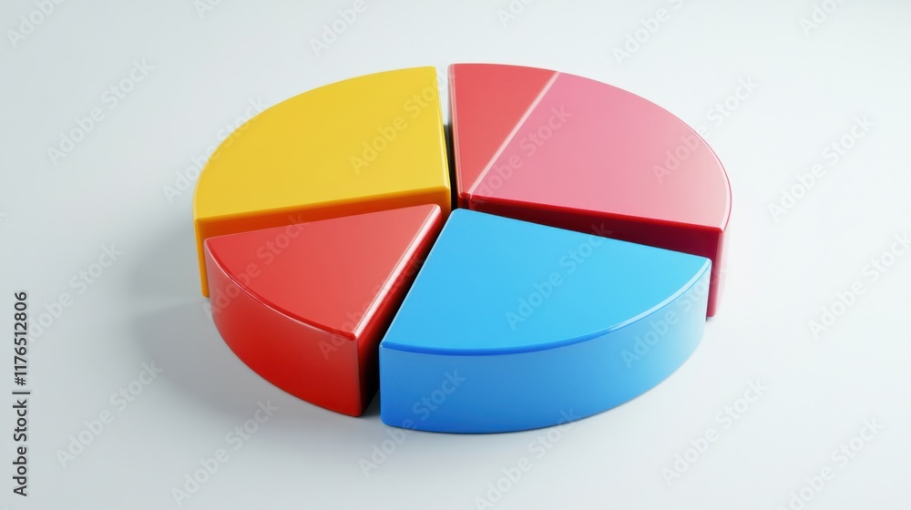 Fototapeta premium a pie chart with four sections of different colors