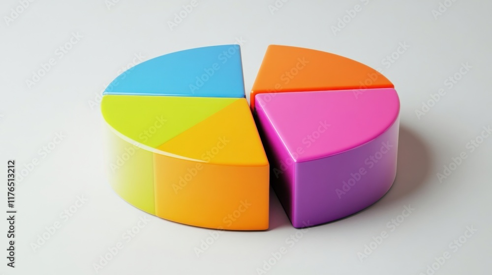 Obraz premium a colorful pie chart on a white surface