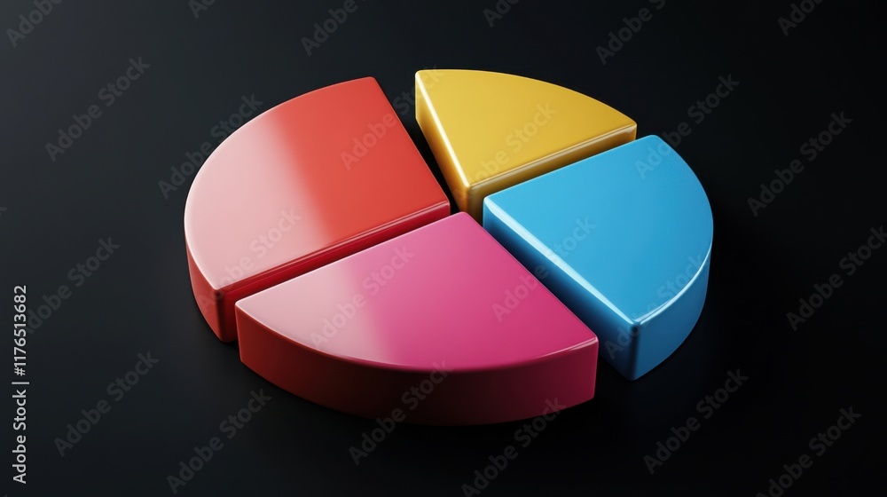 Obraz premium a pie chart with four sections of different colors