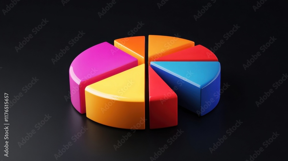 Obraz premium a colorful pie chart on a black surface