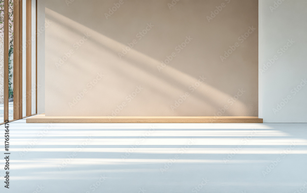 Fototapeta premium Elegant interior space with natural light illuminating simple design features