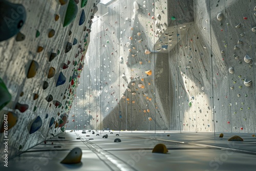 Vibrant Color Visual of Photo of a Temperature Adaptive Rock Climbing Gym with Humidity Control