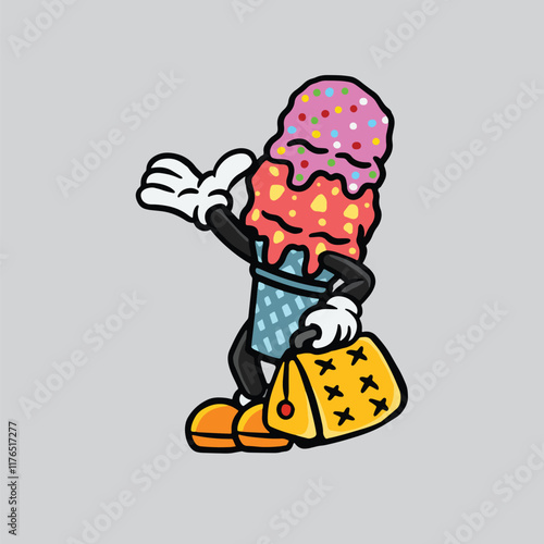 gelato corn waffle character mascot smoking weed nugs