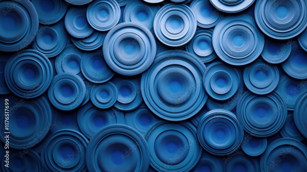 a wall of blue circles with a black background a wall of blue circles with a black background