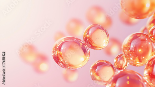 Molecule of Vitamin B6 pyridoxine highlighted on a clean dewy minimalist background photo