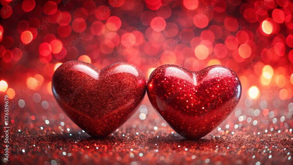 Two Red Hearts In Shiny Background - Valentine's Day
Two Red Hearts In Shiny Background - Valentine's Day