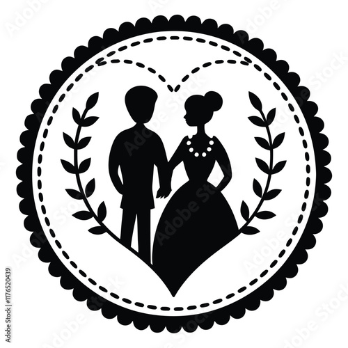Valentine's Day silhouette vector illustration 