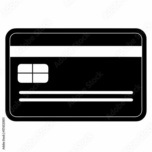 Black Credit Card Silhouette Vector Art