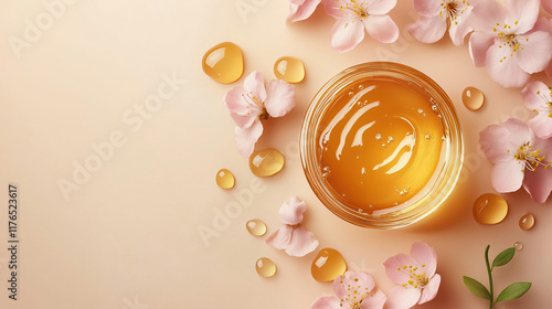 Glowing and Soft Background with Manuka Honey Extracts for Natural Beauty Concepts photo