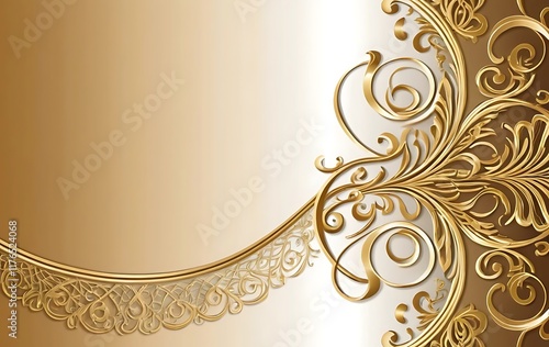 Elegant Gold Floral Design Background Image