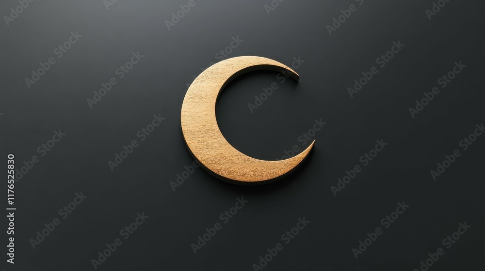 Naklejka premium Artistic crescent moon design studio setting graphic creation minimalist environment close-up view modern aesthetics