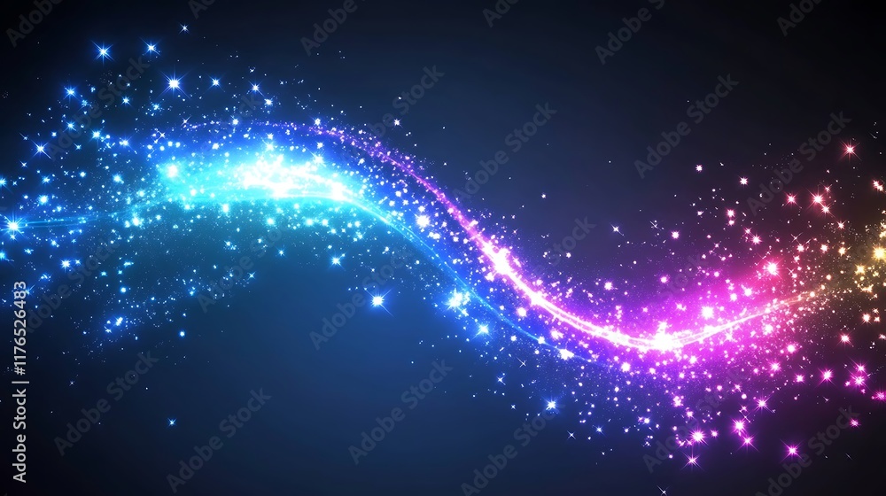 Glowing Starlight Wave Abstract Design Glowing Starlight Wave Abstract Design