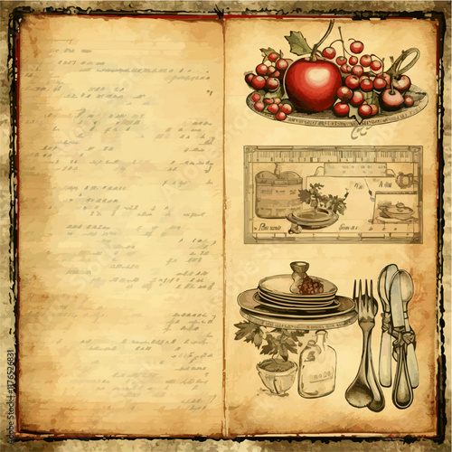 old paper with a cooking recipes