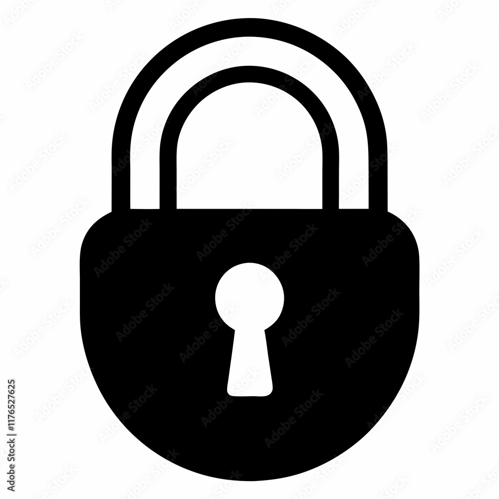 Black Padlock Silhouette Vector Illustration Black Padlock Silhouette Vector Illustration