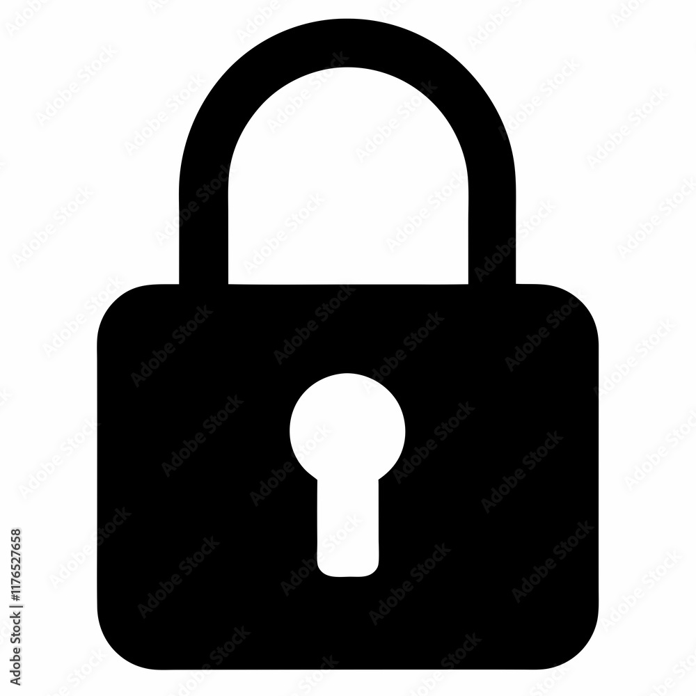 Black Padlock Silhouette Vector Illustration Black Padlock Silhouette Vector Illustration