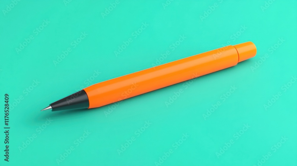 a pen on a green surface with a black tip a pen on a green surface with a black tip