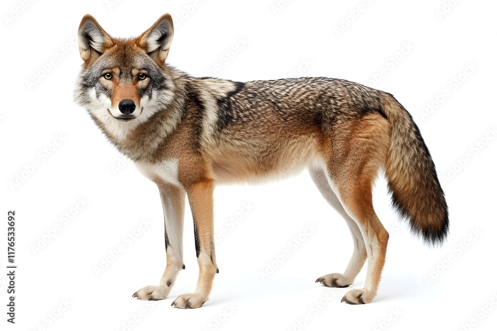 Fototapeta premium Wolf Isolated on White Background.