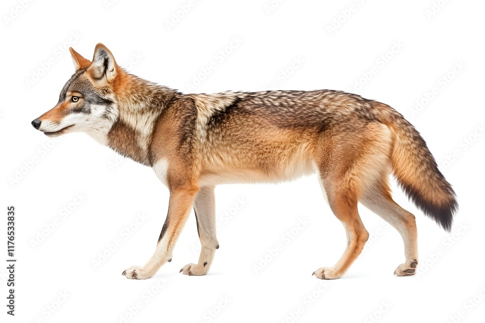 Fototapeta premium Wolf Isolated on White Background.