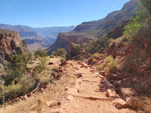 The Inner Canyon can be seen as one descends further down the Bright Angel trail photo