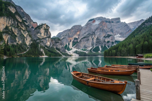 lake in the mountains beautiful view  photo