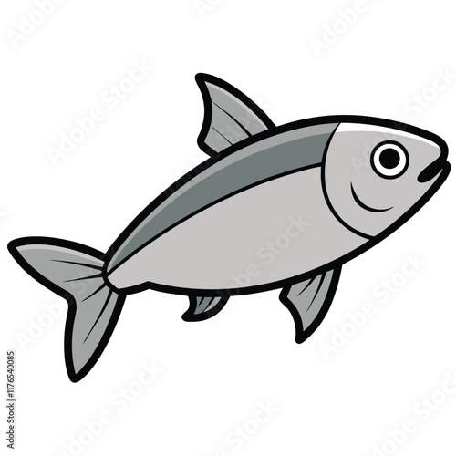 Silverside fish isolated flat vector illustration on white background