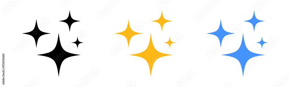 Sparkle stars icon set. Shine icons for app user interface and web elements Sparkle stars icon set. Shine icons for app user interface and web elements