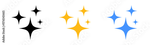 Sparkle stars icon set. Shine icons for app user interface and web elements