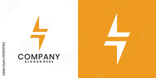 Lightning bolt logo icon design template